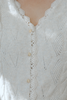 Scalloped and Lace Trim Cardigan - Ivory