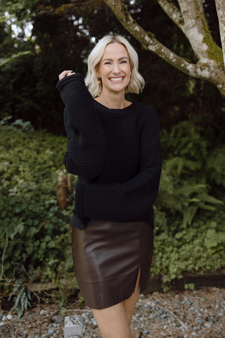Button Up Cardigan - Black