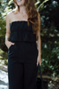Jumpsuit with Ruffle Bodice - Black