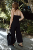 Jumpsuit with Ruffle Bodice - Black