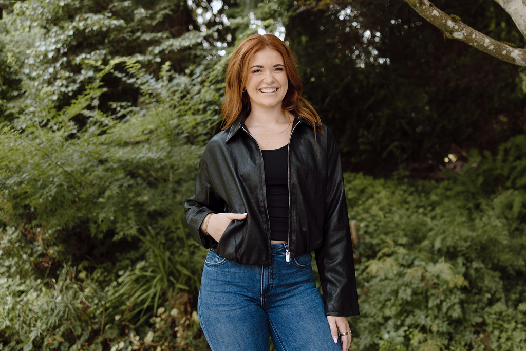 Faux Leather Bomber - Black