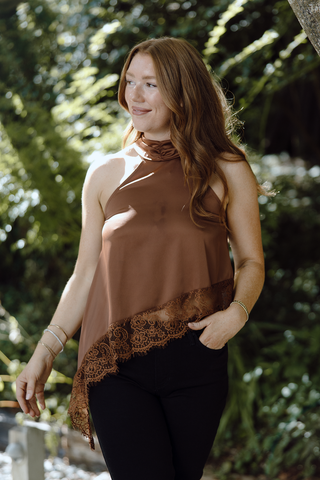 Floral Midi Dress - Brown