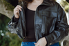 Bomber Faux Leather Jacket - Brown