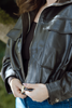 Bomber Faux Leather Jacket - Brown