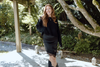 Lace Trim Satin Skirt - Black