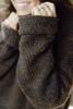 Brown Knit Sweater with Blue