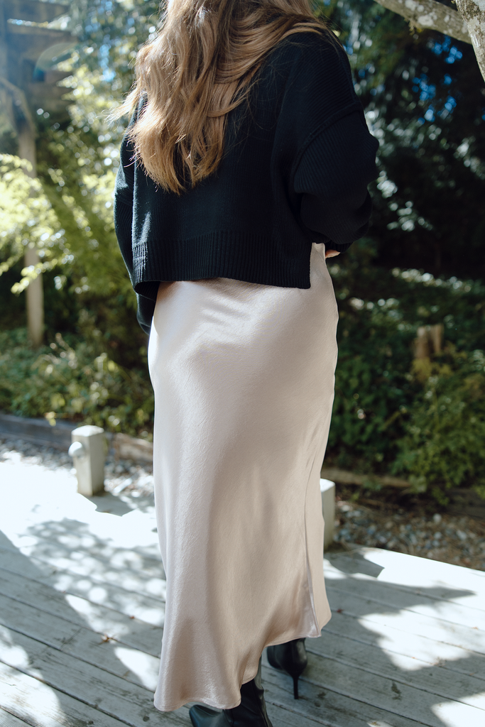 Satin Slip Skirt - Rose