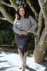 Lace Trim Satin Skirt - Brown