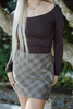 Plaid Skirt - Mocha