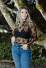 Long Sleeve Lace Shirt - Black