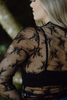 Long Sleeve Lace Shirt - Black