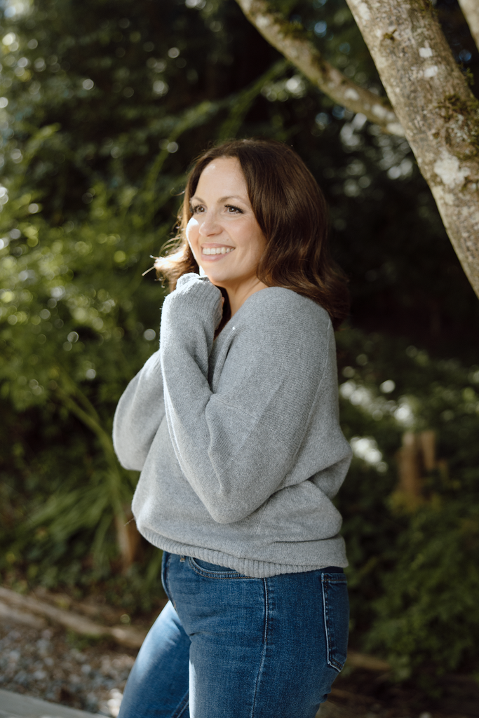 Classic V-Neck Sweater - Grey