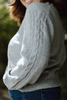 Scalloped and Lace Trim Cardigan - Grey