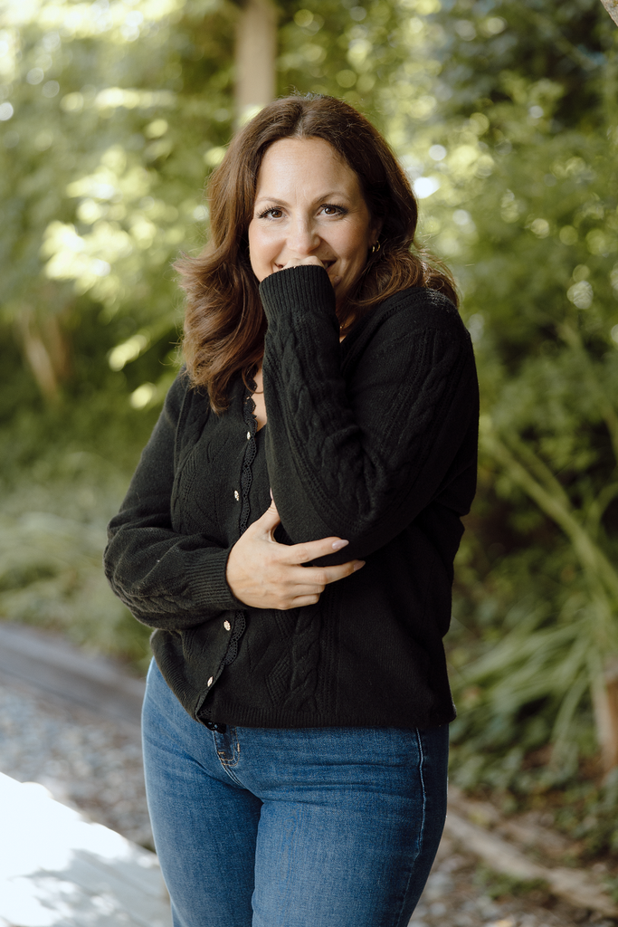 Scalloped and Lace Trim Cardigan - Black