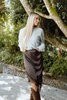 Rolled Hem Classic Sweater - Grey