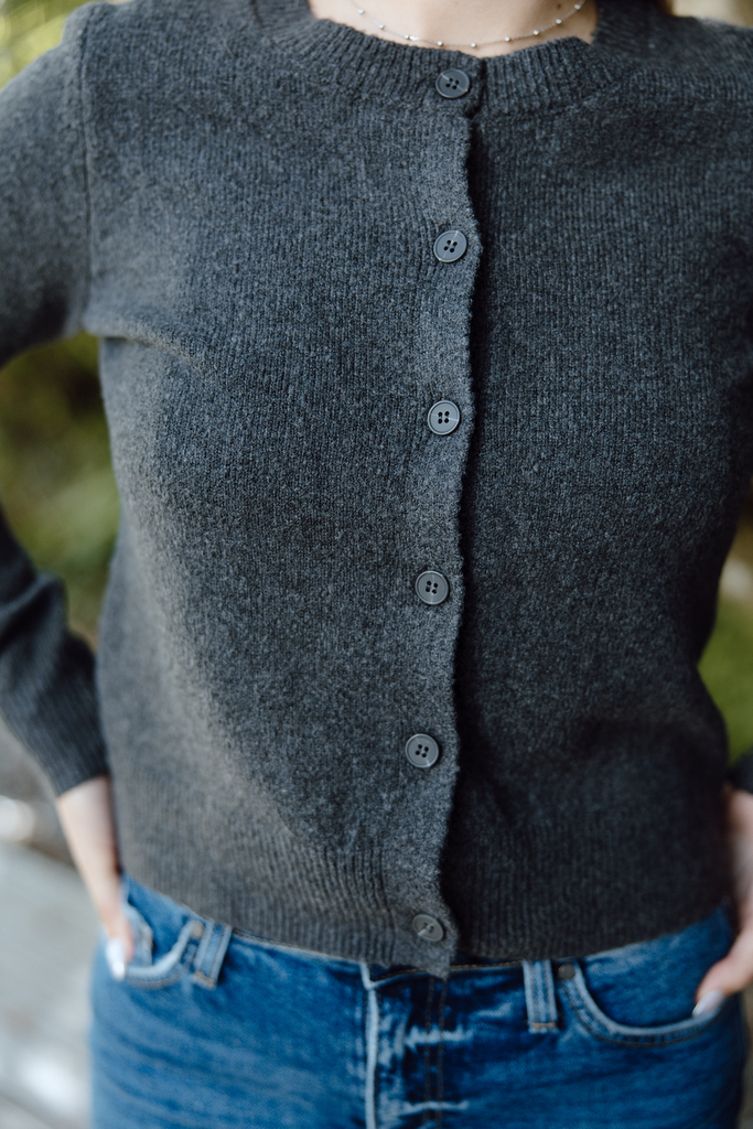 Classic button up cardigan - grey (AS)