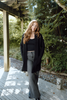Open Cardigan with Pockets - Black