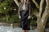 Satin midi skirt - black