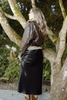 Satin midi skirt - black