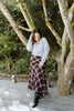Plaid chiffon maxi - burgundy