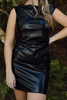 leather cowl neck mini dress (AS)