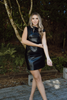 leather cowl neck mini dress (AS)