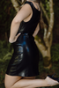 leather cowl neck mini dress (AS)