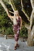 Halter Pink/Brown Floral Maxi