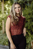 Lace Cap Sleeve Shirt - Wine