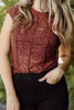 Lace Cap Sleeve Shirt - Wine