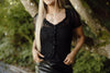 Sheer Button Up - Black