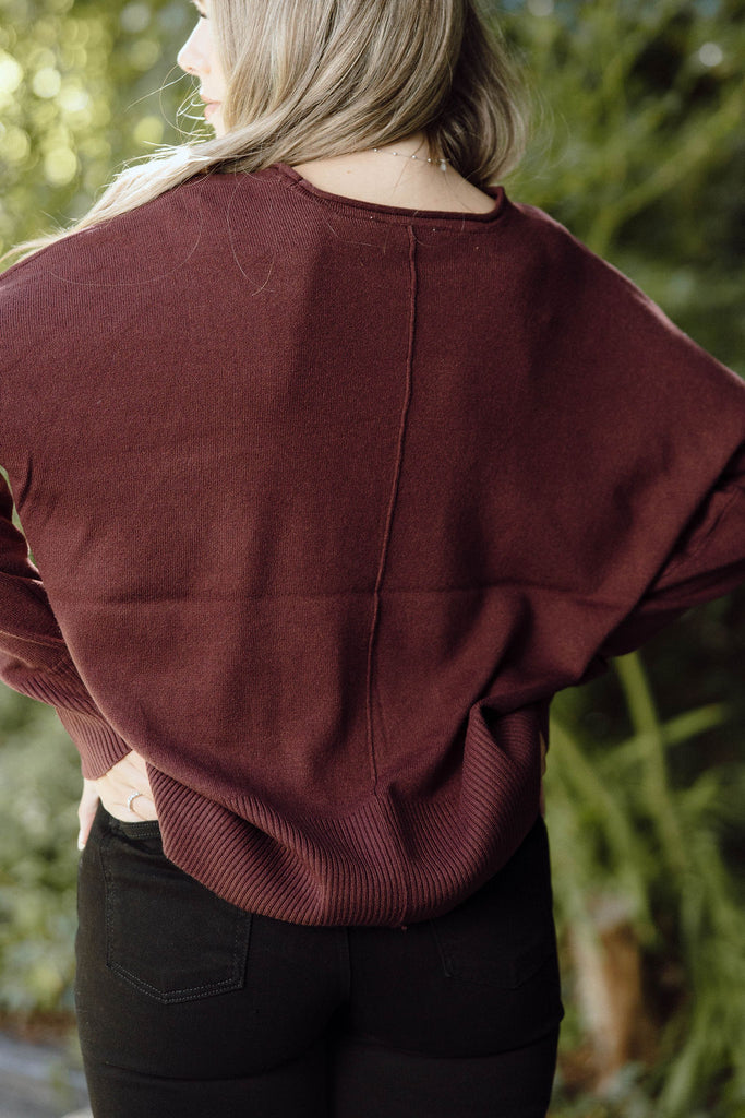 Simple & Classic Sweater - Dark Cherry