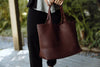 Large Woven Bag - Burgundy
