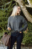 Classic Cardigan with Side Slit - Grey