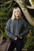 Classic Cardigan with Side Slit - Grey