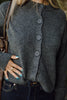 Classic Cardigan with Side Slit - Grey