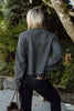 Classic Cardigan with Side Slit - Grey