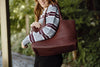 Large Woven Bag - Burgundy