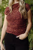 Ruched Shoulder Lace Top - Wine