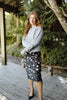 Floral Midi Skirt - Black