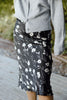 Floral Midi Skirt - Black