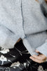 Crew Neck Button Up Cardigan Sweater - Grey