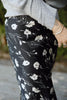 Floral Midi Skirt - Black