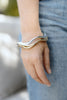 2 Bangles - Wavy - Silver & Gold