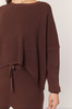 Waffle Textured Sweater & Pant Set - Cacao