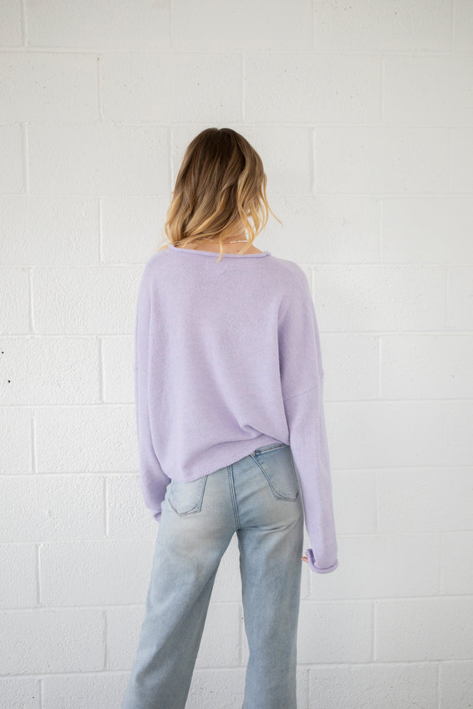 Lightweight Button Up Cardigan - Lavender