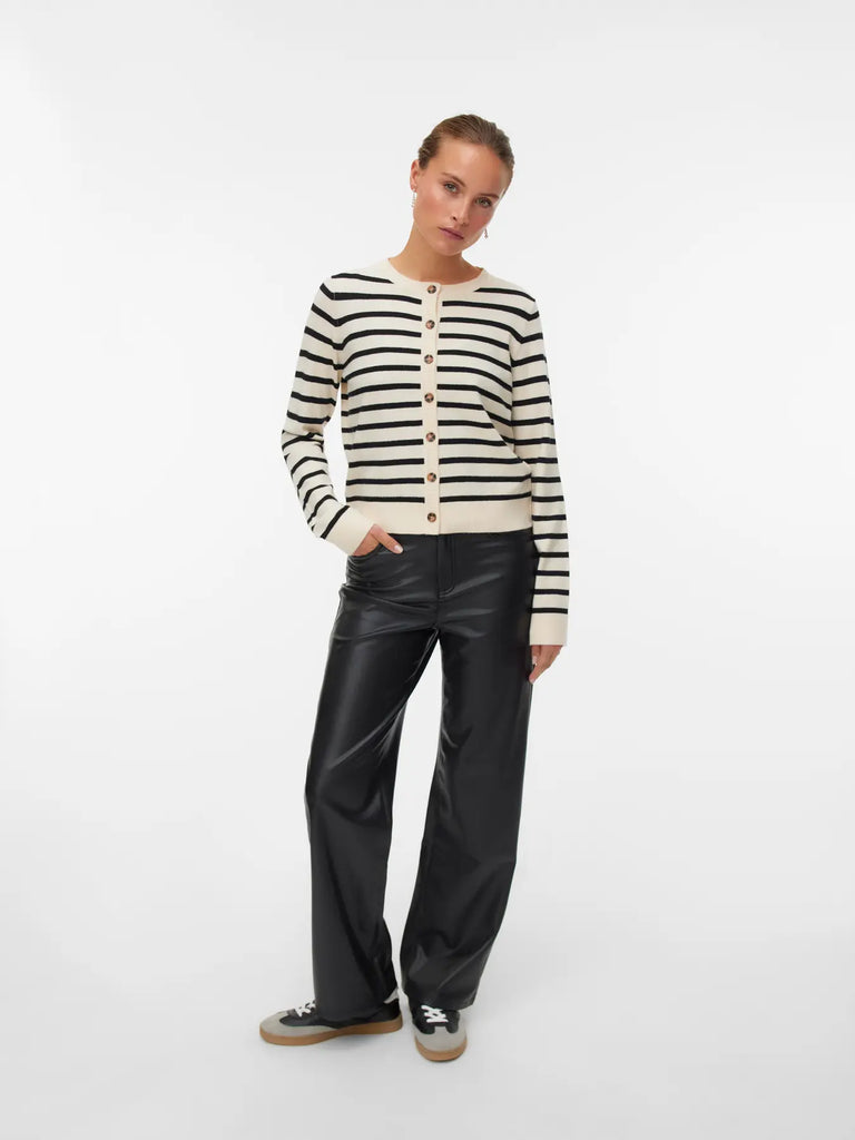 Lightweight Cardigan With Black Stripes