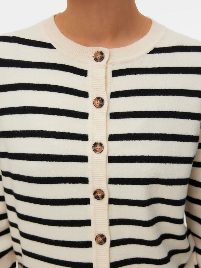 Lightweight Cardigan With Black Stripes