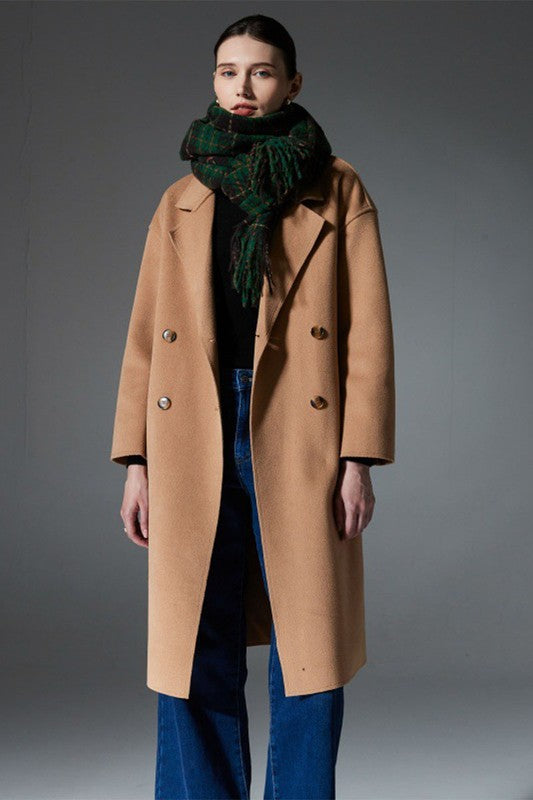 Green Tassel Plaid Scarf