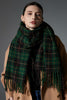 Green Tassel Plaid Scarf